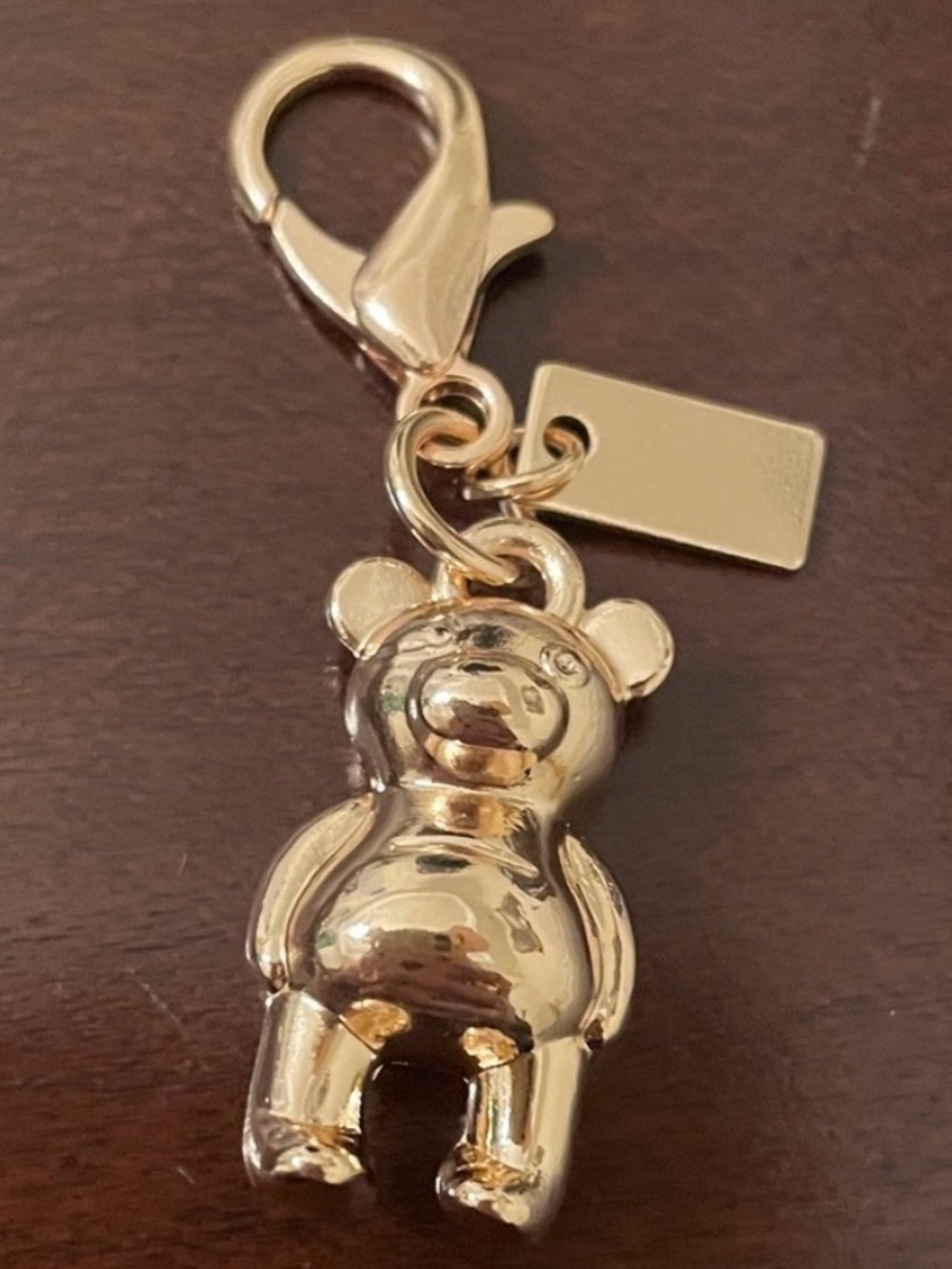 Coach Gold Teddy Bear Bag Charm Keychain